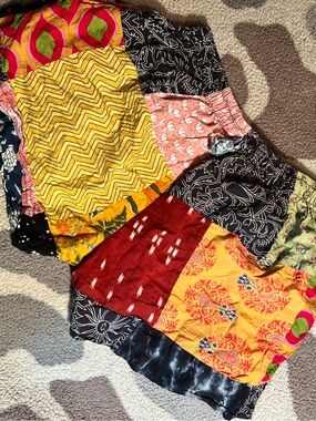 Festival shorts, cool patchwork, kantha quilt shorts